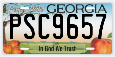 GA license plate PSC9657