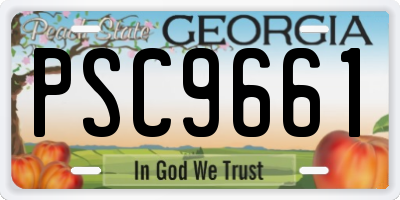 GA license plate PSC9661