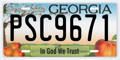GA license plate PSC9671