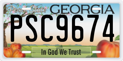 GA license plate PSC9674