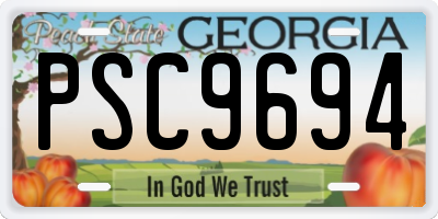 GA license plate PSC9694