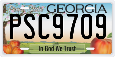 GA license plate PSC9709