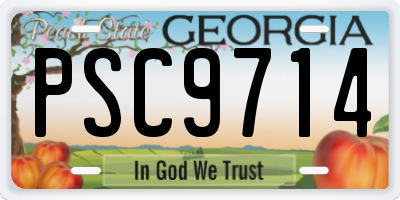 GA license plate PSC9714