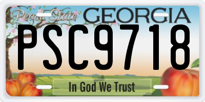GA license plate PSC9718