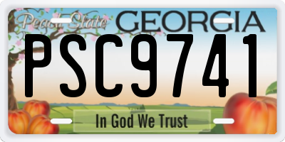 GA license plate PSC9741