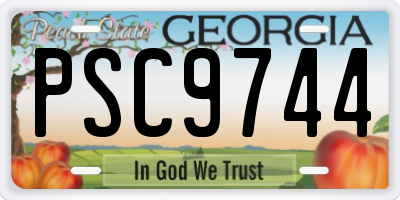 GA license plate PSC9744