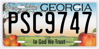 GA license plate PSC9747