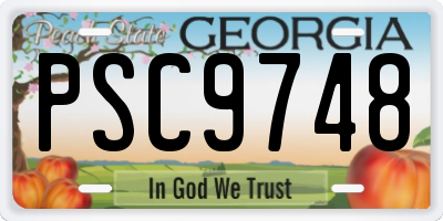 GA license plate PSC9748