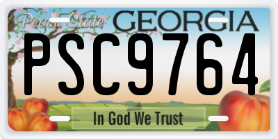 GA license plate PSC9764