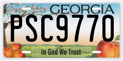 GA license plate PSC9770