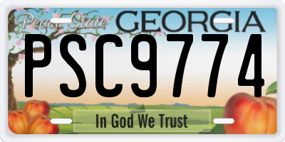 GA license plate PSC9774