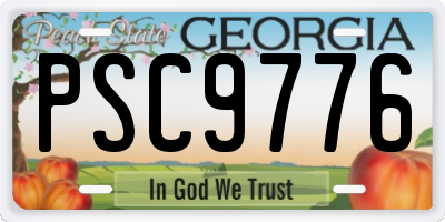 GA license plate PSC9776