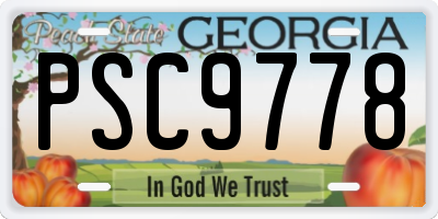 GA license plate PSC9778