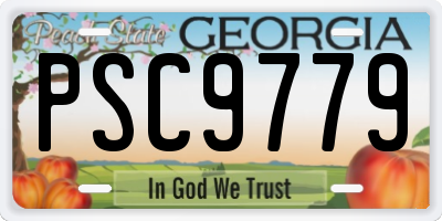GA license plate PSC9779