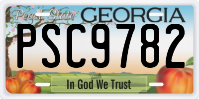 GA license plate PSC9782