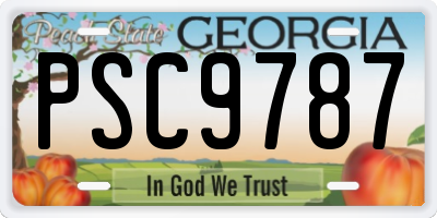 GA license plate PSC9787