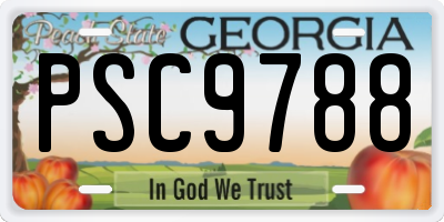 GA license plate PSC9788