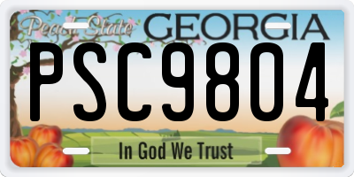 GA license plate PSC9804