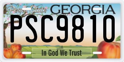 GA license plate PSC9810