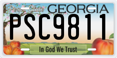 GA license plate PSC9811