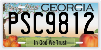 GA license plate PSC9812