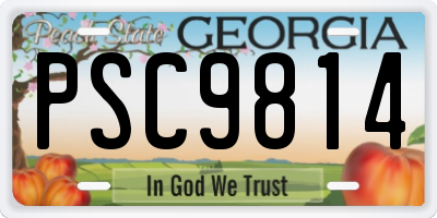 GA license plate PSC9814