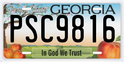 GA license plate PSC9816