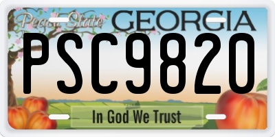 GA license plate PSC9820
