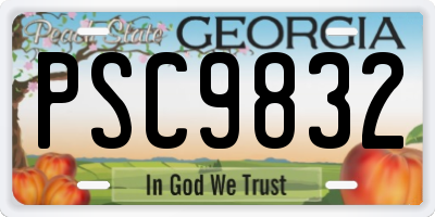 GA license plate PSC9832