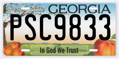 GA license plate PSC9833