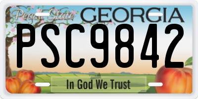 GA license plate PSC9842