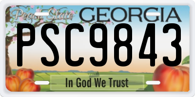 GA license plate PSC9843