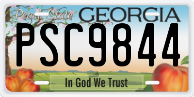 GA license plate PSC9844