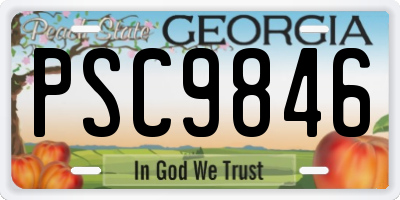 GA license plate PSC9846