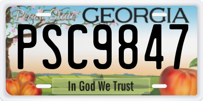 GA license plate PSC9847
