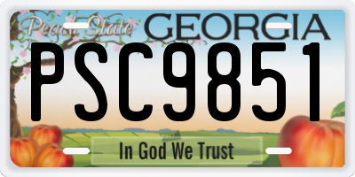 GA license plate PSC9851