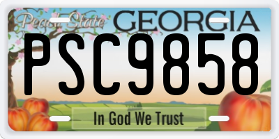 GA license plate PSC9858