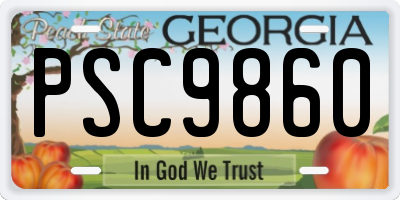 GA license plate PSC9860