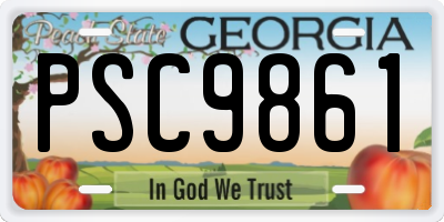 GA license plate PSC9861
