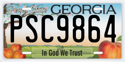 GA license plate PSC9864