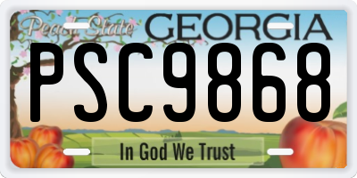 GA license plate PSC9868