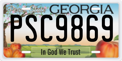 GA license plate PSC9869