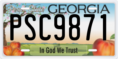 GA license plate PSC9871