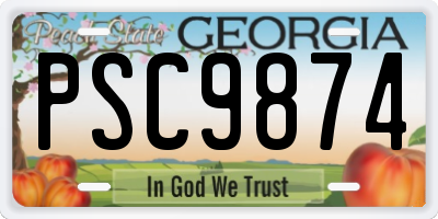 GA license plate PSC9874
