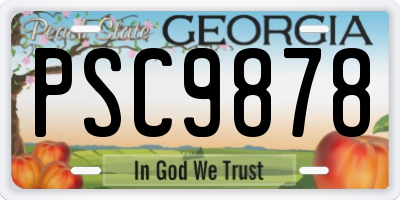 GA license plate PSC9878