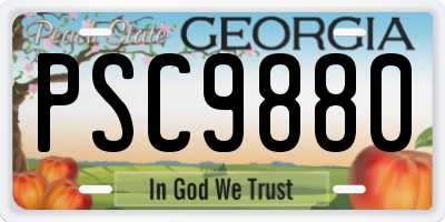 GA license plate PSC9880