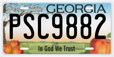 GA license plate PSC9882