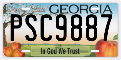 GA license plate PSC9887