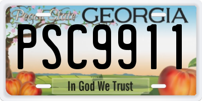 GA license plate PSC9911