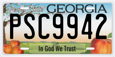 GA license plate PSC9942